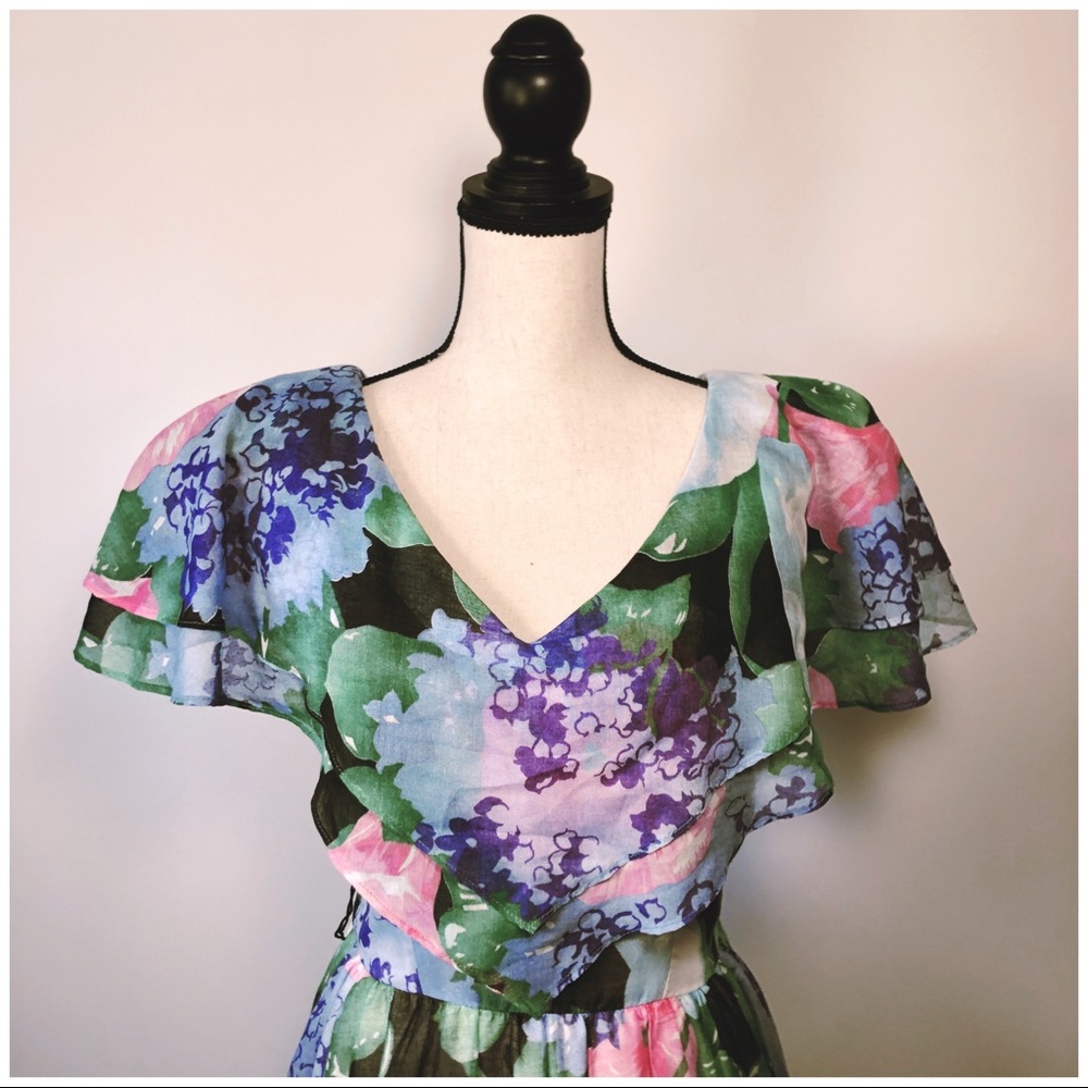Act 1 Vintage 1980’s Floral Summer Dress - image 3